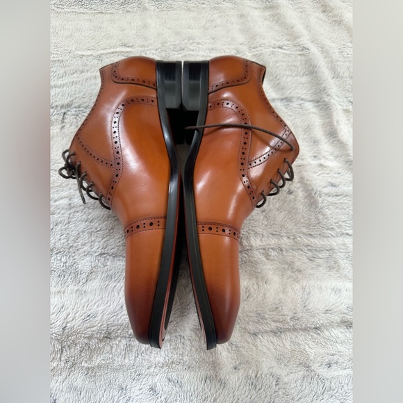 ALIPASINM Men's Wingtip Oxford Dress Shoes Lace Up Size 13 ,Brown Leather New - Picture 10 of 11